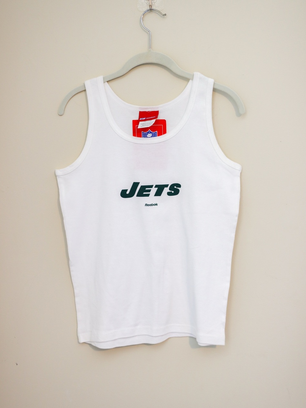 JETS Tank Top by Reebok White Cotton NFL Vintage